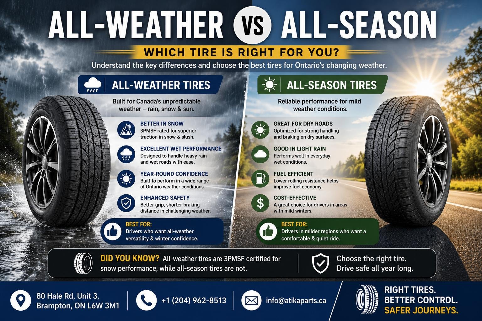 All-Weather vs All-Season Tires: Which Is Right for Ontario?