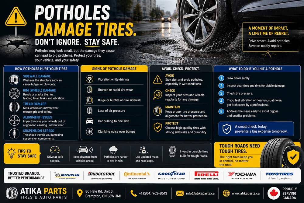 How Ontario Potholes Damage Tires & Wheels (What to Do)