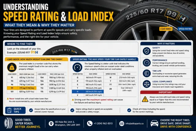 Tire Speed Rating & Load Index Explained (Full Guide)
